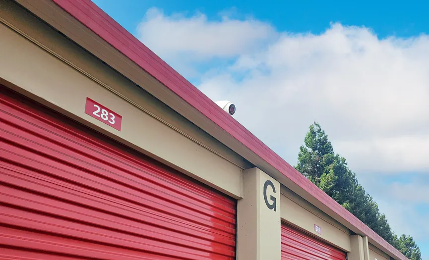 Security camera monitoring a secure self storage facility in Hayward CA