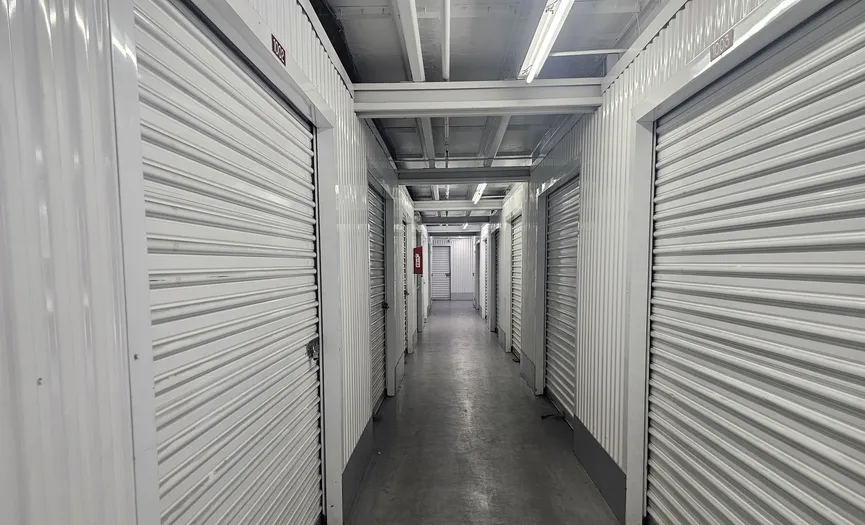 Hallway of self storage units at Security Public Storage in North Redwood City