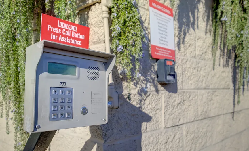 Electronic keypad entry at Security Public Storage in Santa Rosa providing secure access to storage units