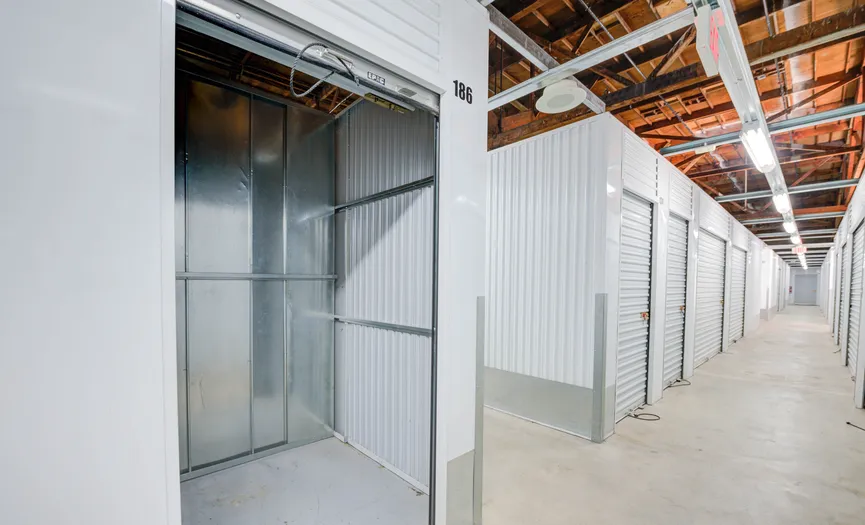Individually alarmed indoor storage units offering secure storage in City of Industry