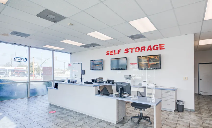 Interior of the main office where on-site managers assist customers with storage units in City of Industry