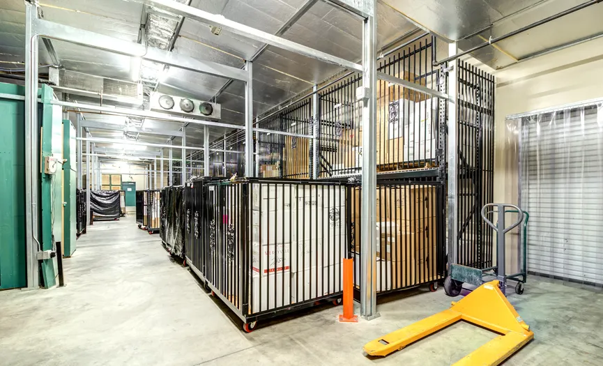 Climate-controlled wine storage cages designed for secure wine storage in Napa