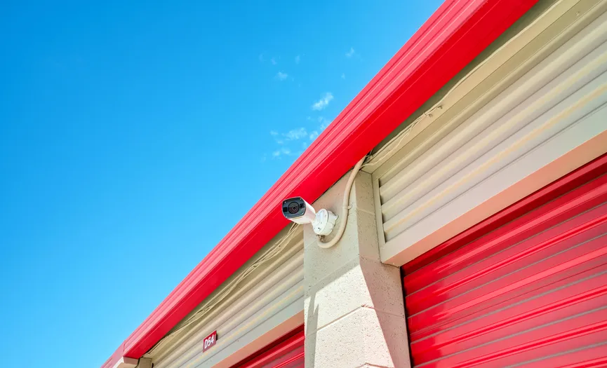 Security camera monitoring a secure self storage facility in Moreno Valley