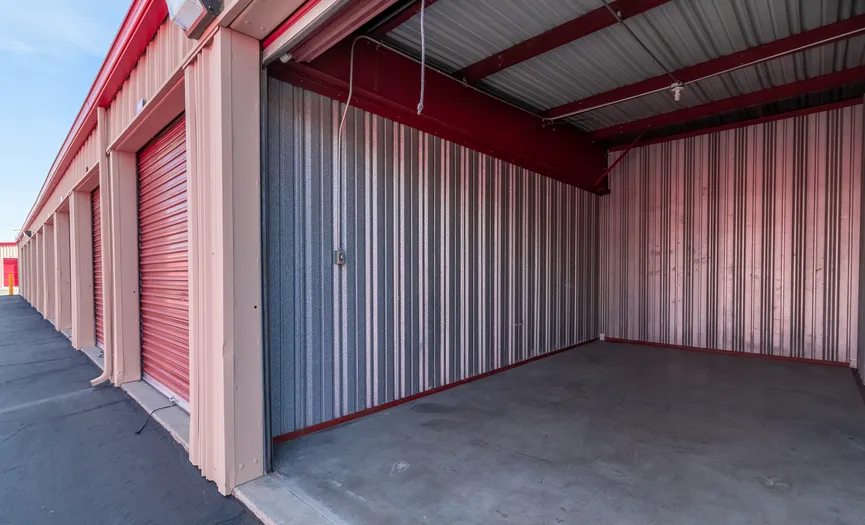 Inside view of a drive-up storage unit at Security Public Storage in Manteca