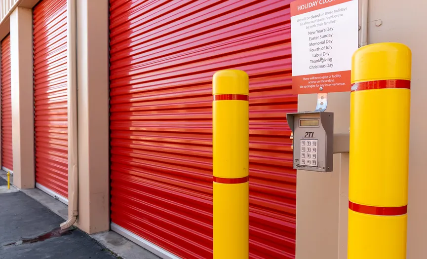Electronic keypad entry at Security Public Storage near the Fresno State area in Fresno CA