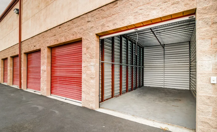 Interior view of a drive-up storage unit at Security Public Storage in the Pittsburg Marina area