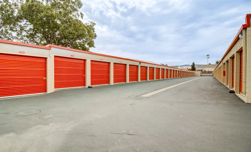 Drive-up storage units at Security Public Storage near Marina Boulevard in Pittsburg