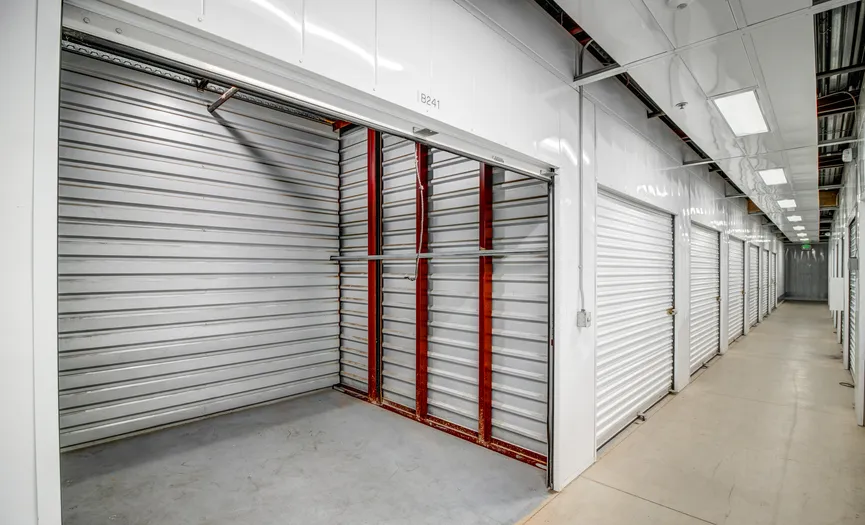 Interior view of a climate-controlled storage unit at Security Public Storage near the Pittsburg Marina