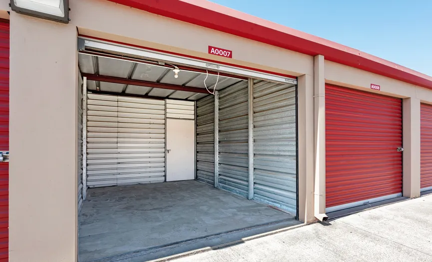Inside view of a drive-up storage unit at Security Public Storage in Fairfield