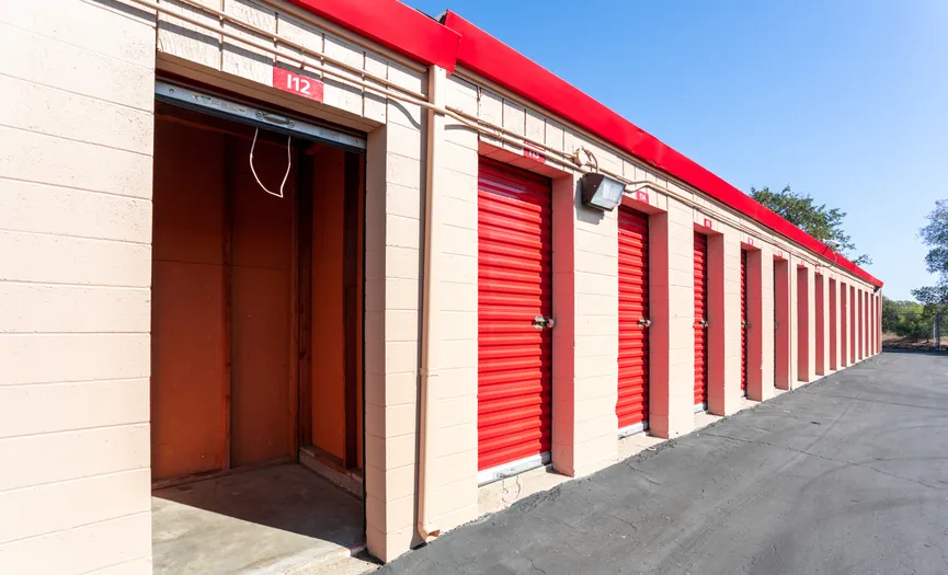 Interior view of a drive-up storage unit at our Central Roseville storage facility on Cirby Way