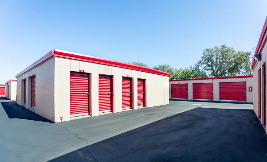 Ground-level storage units with drive-up access at our Central Roseville storage facility