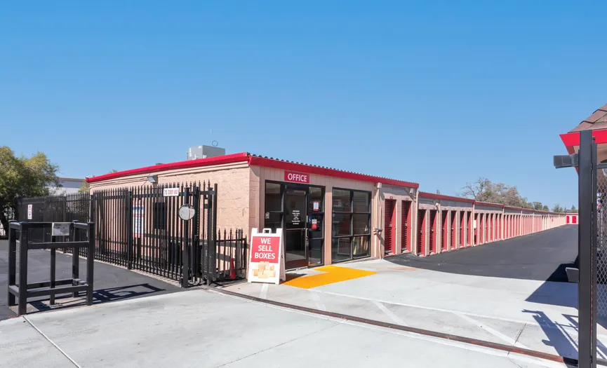 Exterior view of the main office next to the electronic gate at our Central Roseville facility