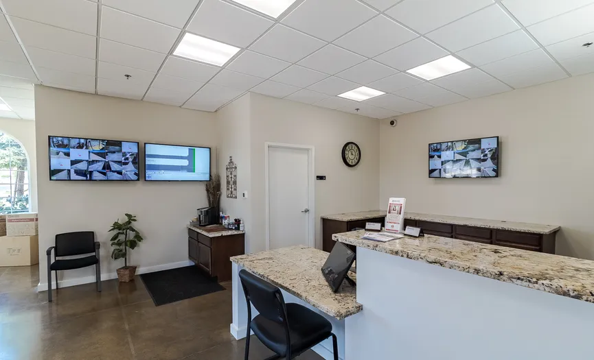 Main office at a self storage facility in Vacaville CA where onsite managers assist customers