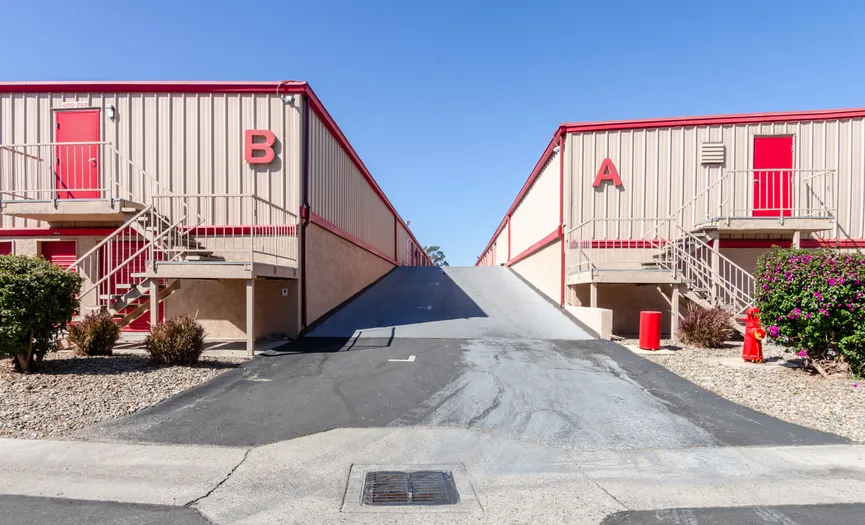 Street view showing an alternative access point to the Security Public Storage facility in Central Escondido