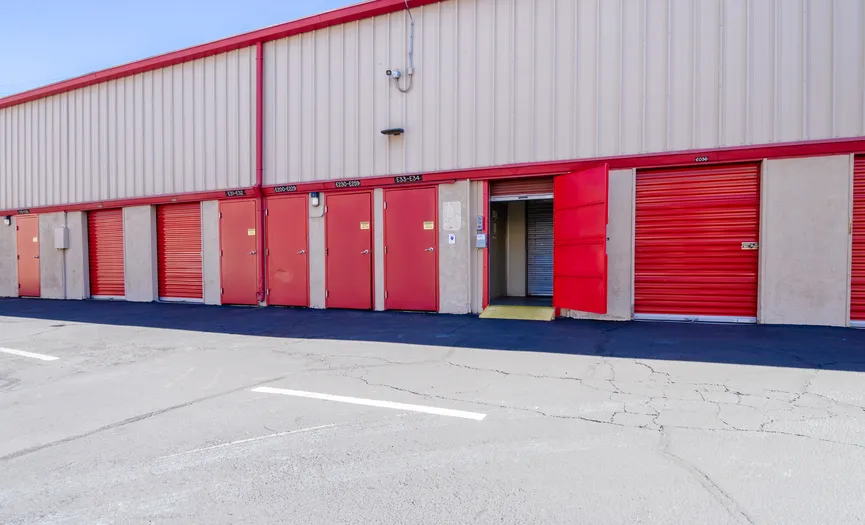 Drive-up storage units offering easy access at a secure self storage facility in Central Escondido