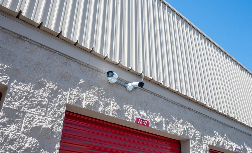 Security camera monitoring a secure self storage facility in Huntington Beach