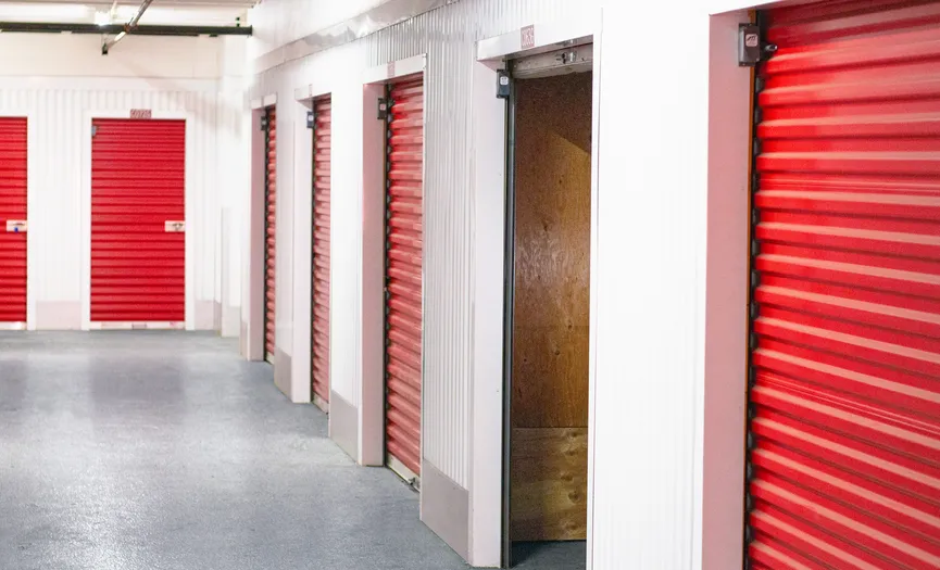 Long hallway with indoor storage units at Security Public Storage in Walnut Creek near Downtown Walnut Creek