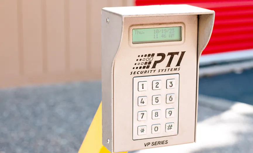 Electronic keypad entry at Security Public Storage in Walnut Creek for secure access to storage units