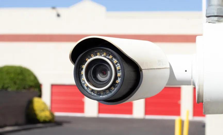 Security camera monitoring secure self storage units at Security Public Storage in Pinole CA