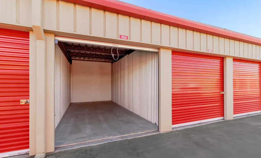 Interior view of a ground-level drive-up storage unit at our North Modesto facility