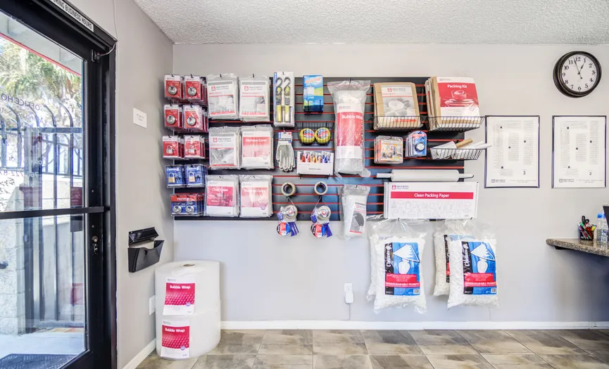 Boxes, locks, and moving supplies available at Security Public Storage in South Oceanside