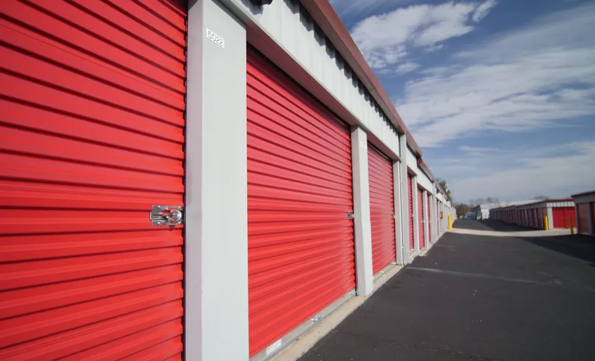 Drive-up storage units at Security Public Storage in Herndon along Spring Street