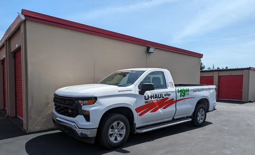 Moving truck available for customers to rent at Security Public Storage in Santa Rosa