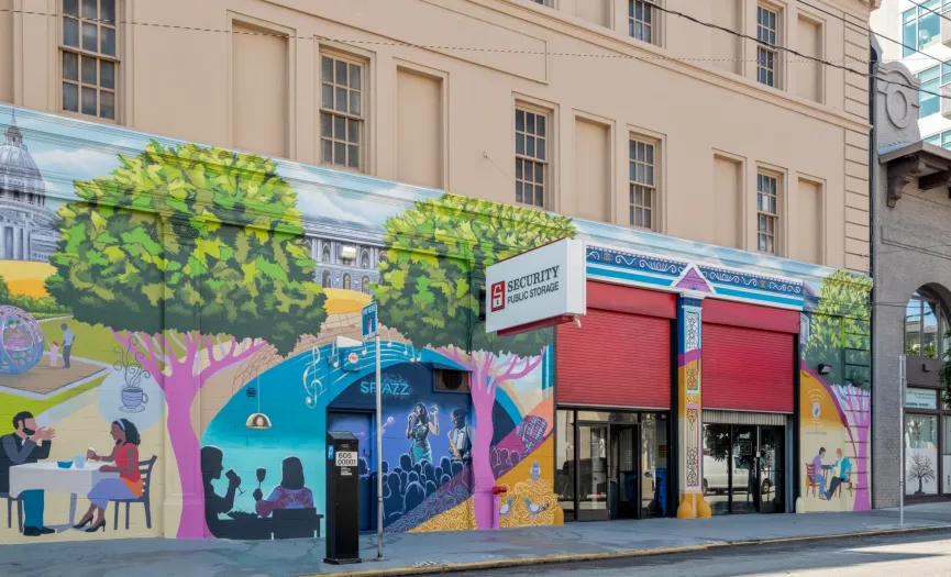 community mural at security public storage in SF