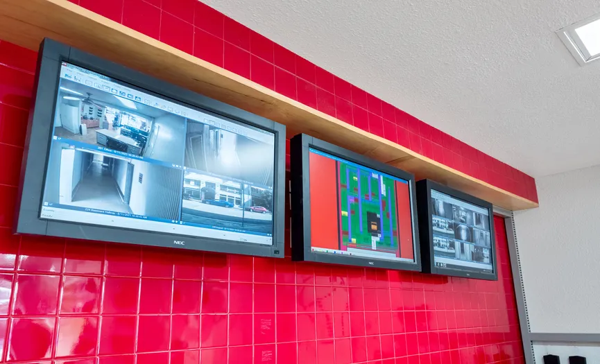 Video surveillance screens monitoring Security Public Storage in San Francisco