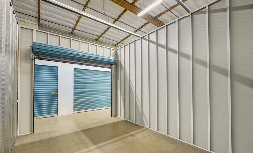 Interior view of a climate controlled self storage unit at Security Public Storage on Franklin Blvd serving the Parkway area of Sacramento