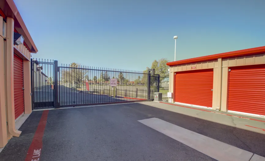 Electric gated access at the secure storage facility on Franklin Blvd in South Sacramento near the Parkway area