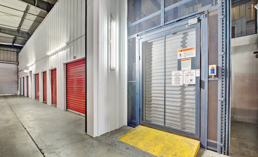 Elevator providing access to storage units at Security Public Storage on Power Inn Rd in Southeast Sacramento