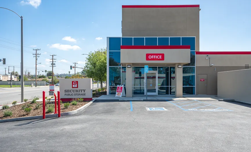 Exterior view of the main office at Security Public Storage in City of Industry near South El Monte