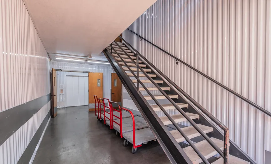 Moving carts available for customer use at Security Public Storage in San Mateo