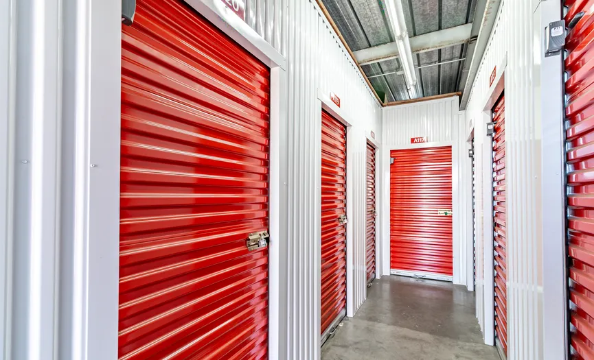 Hallway with indoor storage units at Security Public Storage in Vallejo near Kaiser Permanente Vallejo Medical Center
