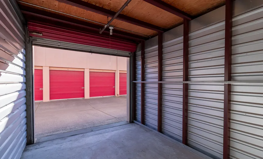 View from inside a drive-up storage unit at Security Public Storage in North Richmond