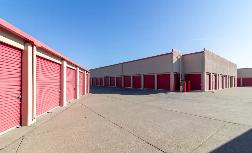 Outdoor drive-up storage units at Security Public Storage in North Richmond along Madeline Road