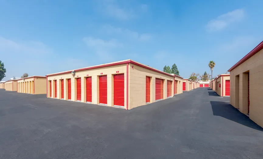 Outdoor ground floor storage units at Security Public Storage in North Brea