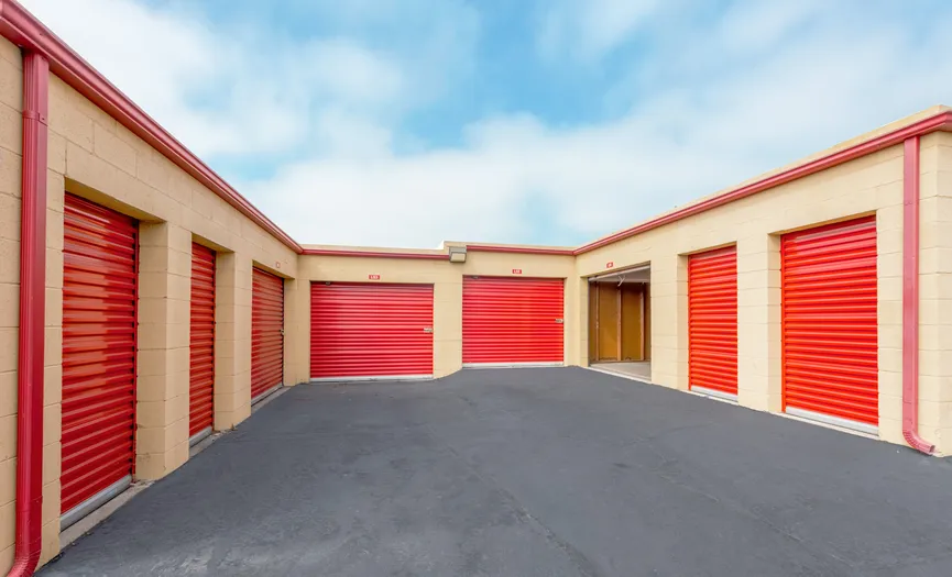 Drive-up storage units at Security Public Storage near Imperial Highway in Brea
