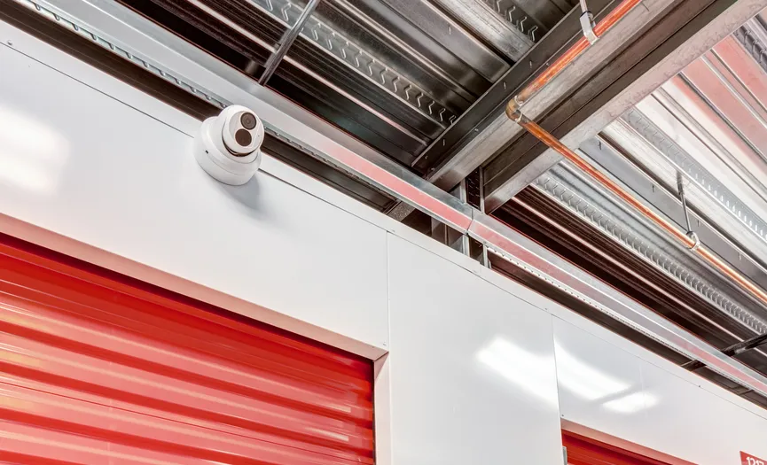 Security camera monitoring secure storage units at Security Public Storage on Eastshore Boulevard in El Cerrito