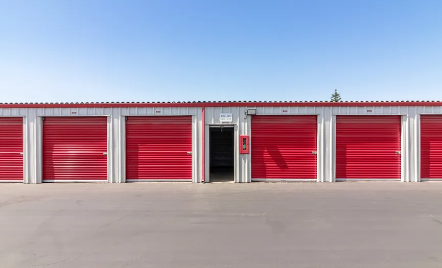 Ground floor drive-up storage units at Security Public Storage on West Shaw Avenue