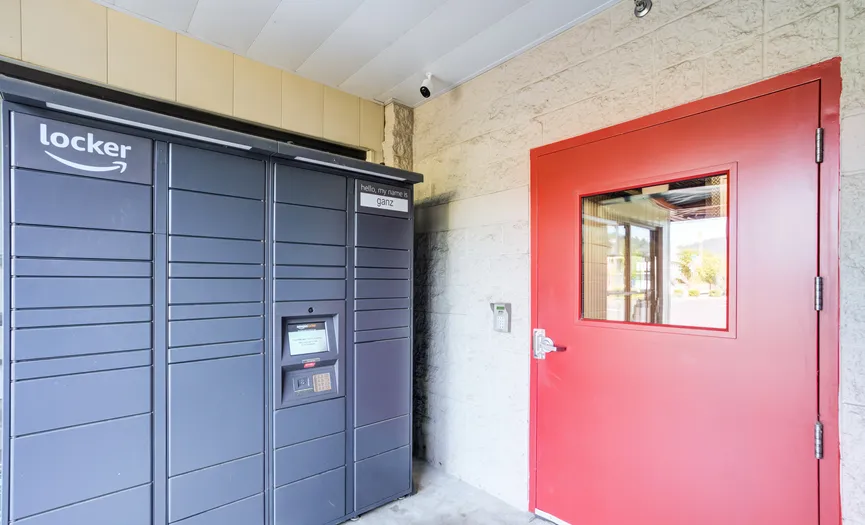 Amazon lockers available at a storage facility in NW Portland near Slabtown