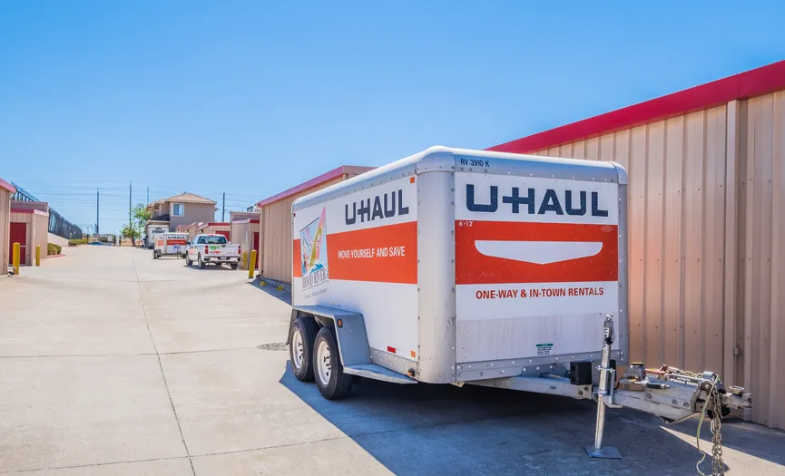 Moving truck rentals available for customers at our East Roseville facility near Westfield Galleria