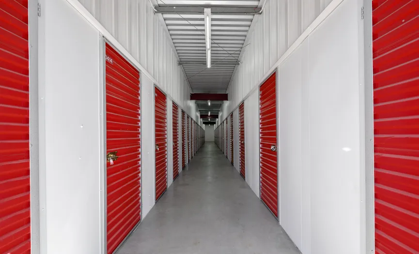 Hallway of individually alarmed storage units at Security Public Storage in South Salinas