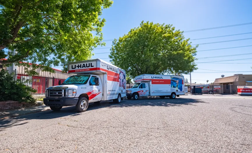 Moving trucks available to rent at Security Public Storage in the Ceres Industrial Area