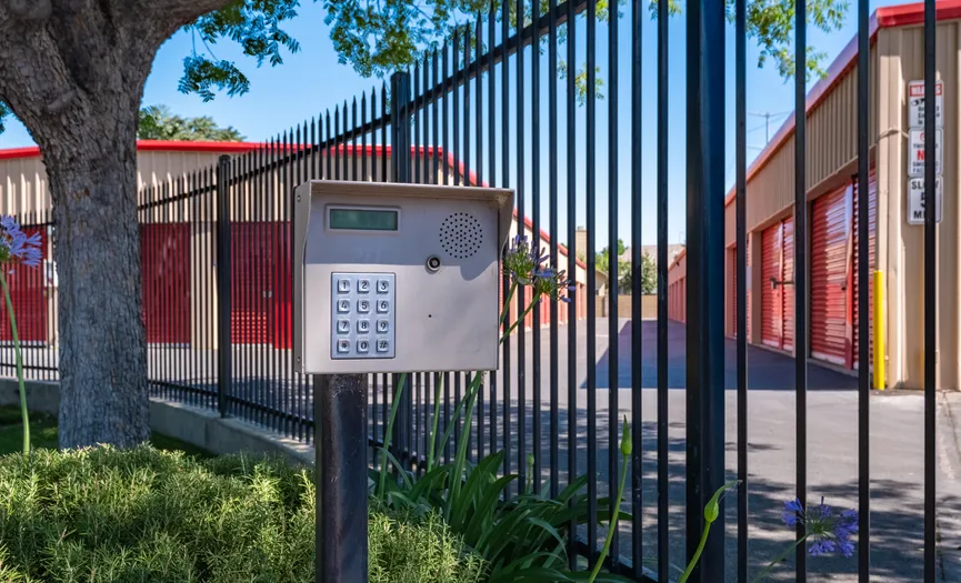 Electronic gate with keypad entry at Security Public Storage in North Ceres