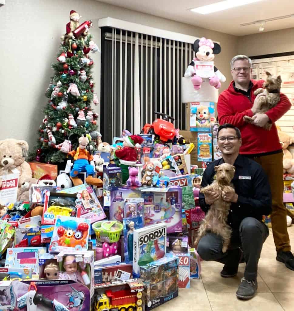 Toys For Tots donations from storage customers