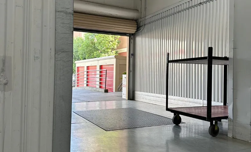 Moving cart available for customer use at Security Public Storage in Redwood City