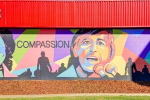 Compassion mural at SPS Sacramento