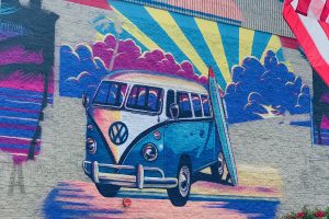 Work in progress mural in oceanside